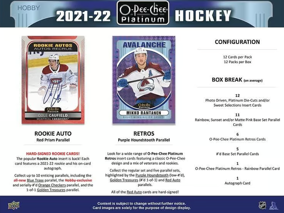 2021-22 Upper Deck O-Pee-Chee Platinum Hockey Hobby Box