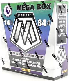 2021-22 Panini Mosaic Premier League Soccer Mega Box – Gold Fluorescent Parallels