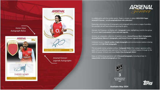 2023-24 Topps Arsenal FC Forever Soccer Hobby Box THIS PRODUCT HAS FREE SHIPPING IN FINLAND