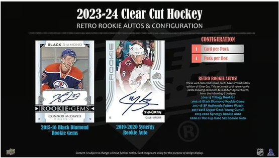 2023-24 Upper Deck Clear Cut Hockey Hobby Box