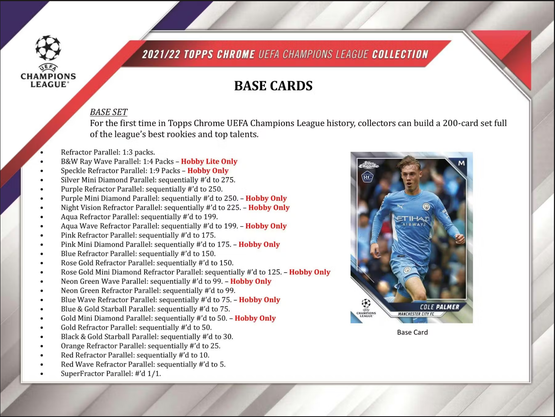 2021-22 Topps UEFA Champions League Chrome Soccer Hobby, irtopussi 1kpl