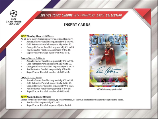 2021-22 Topps UEFA Champions League Chrome Soccer Hobby, irtopussi 1kpl