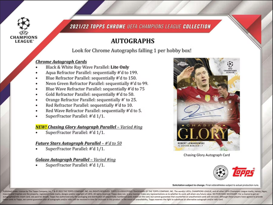 2021-22 Topps UEFA Champions League Chrome Soccer Hobby, irtopussi 1kpl