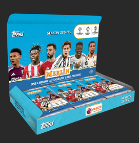 2024-25 Topps Chrome Merlin UEFA Club Competitions Soccer Hobby Box --> FREE SHIPPING IN FINLAND
