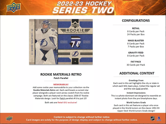 2022-23 Upper Deck NHL Series 2 Blaster Box