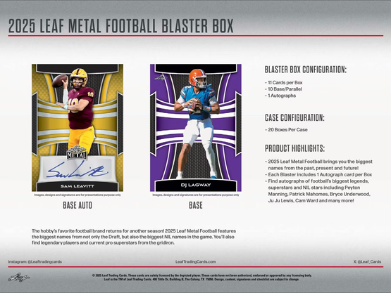 2025 Leaf Metal Football Blaster Box