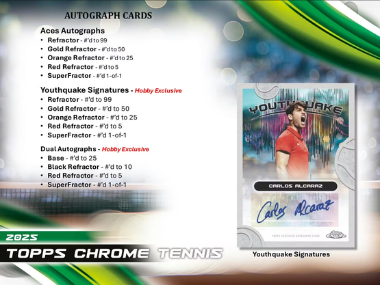 2025 Topps Chrome Tennis Hobby Box