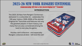 2025-26 Upper Deck New York Rangers Centennial Hobby, loose pack 1pcs