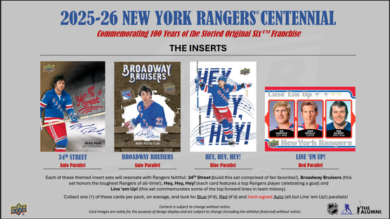 2025-26 Upper Deck New York Rangers Centennial Hobby Box