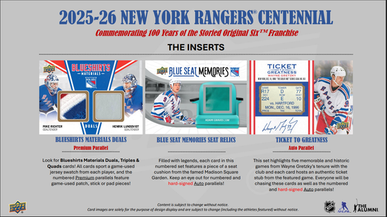 2025-26 Upper Deck New York Rangers Centennial Hobby Box