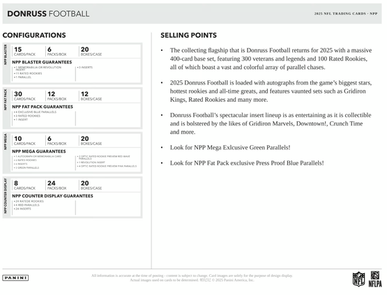 2025 Panini Donruss Football NFL Mega Box