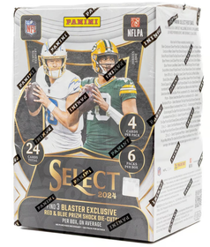 2024 Panini Select Football NFL Blaster Box - Red & Blue Prizm Shock Die-Cuts