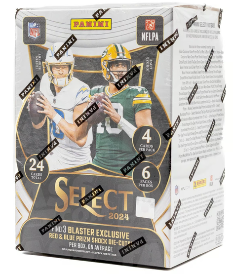 2024 Panini Select Football NFL Blaster Box - Red & Blue Prizm Shock Die-Cuts