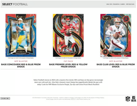 2024 Panini Select Football NFL Blaster Box - Red & Blue Prizm Shock Die-Cuts