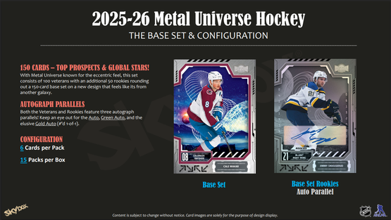 2025-26 Upper Deck Skybox Metal Universe Hockey Hobby, irtopussi 1kpl