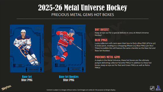 2025-26 Upper Deck Skybox Metal Universe Hockey Hobby, irtopussi 1kpl