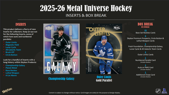 2025-26 Upper Deck Skybox Metal Universe Hockey Hobby, irtopussi 1kpl