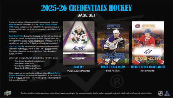 2025-26 Upper Deck Credentials Hockey Hobby Box