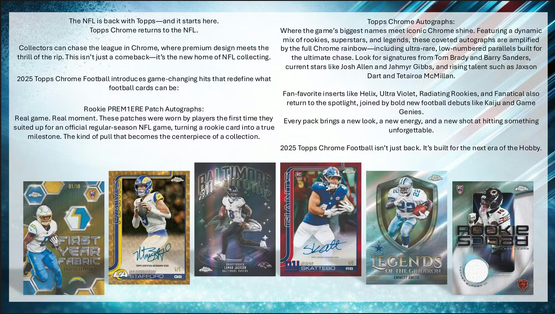 2025 Topps Chrome NFL Football Blaster Box