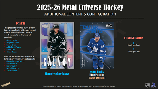 2025-26 Upper Deck Skybox Metal Universe Hockey Blaster Box