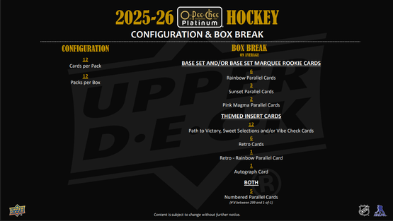 2025-26 Upper Deck O-Pee-Chee Platinum Hockey Hobby Box