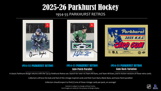 2025-26 Upper Deck Parkhurst Hockey Hobby Box