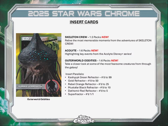 2025 Topps Star Wars Chrome Hobby Delight Box