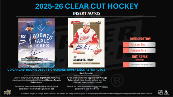 2025-26 Upper Deck Clear Cut Hockey Hobby Box