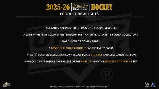 2025-26 Upper Deck O-Pee-Chee Platinum Hockey Blaster Box