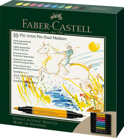  Taiteilijatussi Faber-Castell Pitt Artist Pen 2-päinen 10 värin sarja