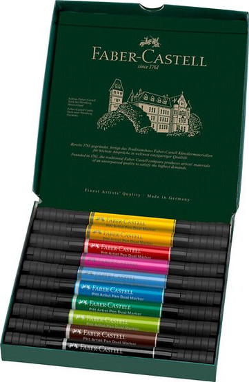  Taiteilijatussi Faber-Castell Pitt Artist Pen 2-päinen 10 värin sarja
