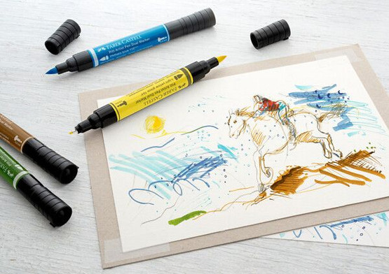  Taiteilijatussi Faber-Castell Pitt Artist Pen 2-päinen 10 värin sarja