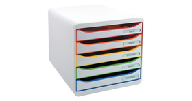 Exacompta Big Box Plus laatikosto 5-osainen valkoinen/monivärinen