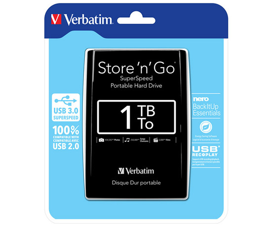 Ulkoinen kiintolevy 1TB Verbatin Store 'n' Go kannettava