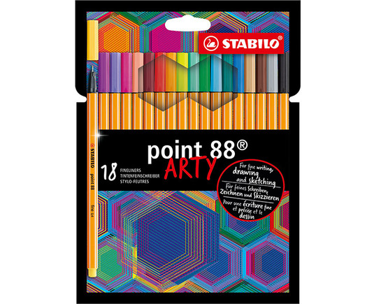 Kuitukärkikynä Stabilo Point 88 värilajitelma 18 väriä