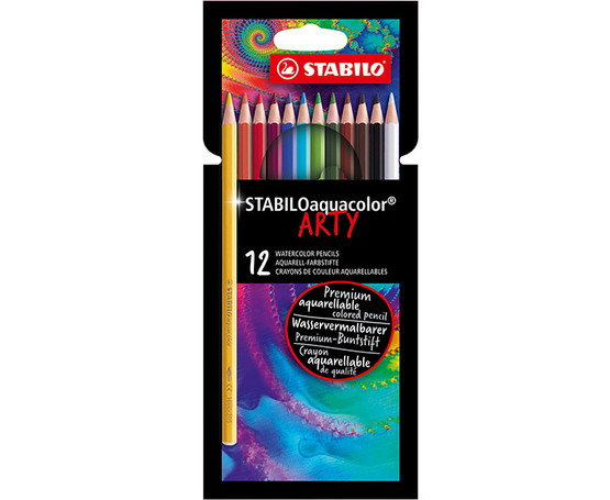 Akvarellikynäsarja Stabilo Aquacolor Arty 12 väriä