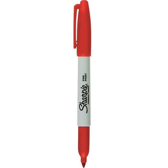 Kuitukärkikynä Sharpie Fine permanent marker 1,0mm punainen 12 kpl/pkt