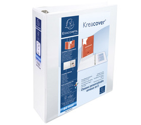 Projektikansio PP A4/90mm 4D-renkainen valkoinen