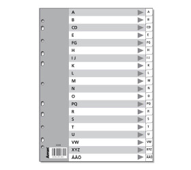 Aakkoshakemisto A4 kartonki A-Ö  10 srj/pkt