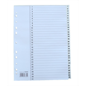 Numerohakemisto A4 muovi 31-osainen  10 srj/pkt