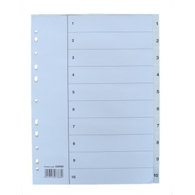 Numerohakemisto A4 muovi 10-osainen  10 srj/pkt