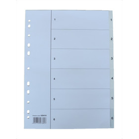 Numerohakemisto A4 muovi 6-osainen  20 srj/pkt