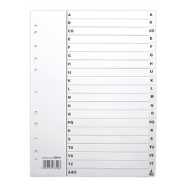 Aakkoshakemisto A4 muovi A-Ö   10 srj/pkt