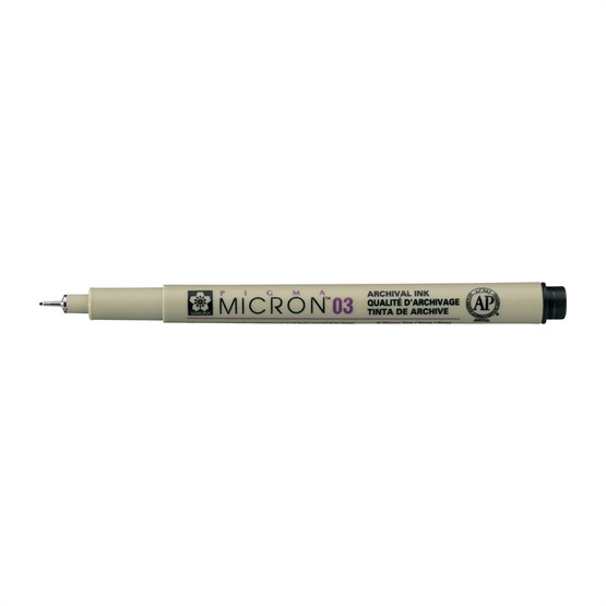Kuitukärkikynä Sakura Micron 03 musta arkistokelpoinen  12 kpl/pkt