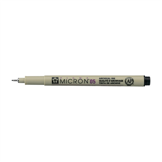 Kuitukärkikynä Sakura Micron 05 musta arkistokelpoinen  12 kpl/pkt