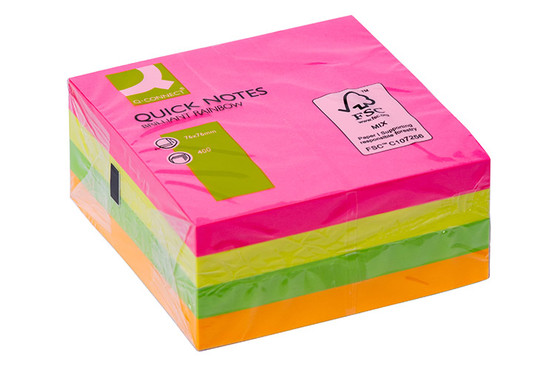 Viestilappukuutio Connect Quick Notes 76x76mm neonvärit