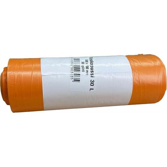 Roskapussi oranssi 30 litraa / 50 kpl 