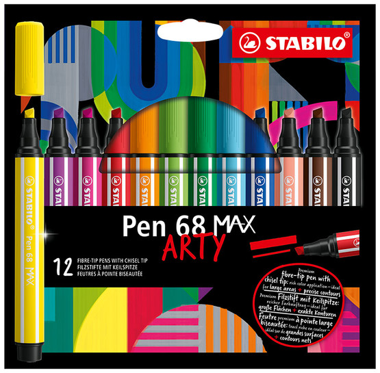 Kuitukärkiynä Stabilo Pen 68 Max Arty 12 väriä