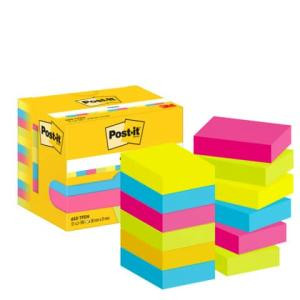Viestilappu Post-it Energetic 38x51mm värilajitelma 12 lehtiötä / pkt