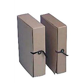 Arkistokotelo A4 nappi/nauha 10cm ruskea  10 kpl/ltk